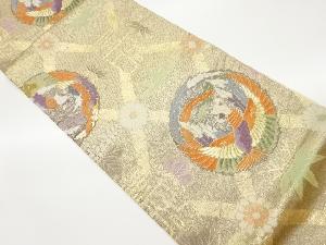 竹笹に寿・鳳凰文模様織出し袋帯